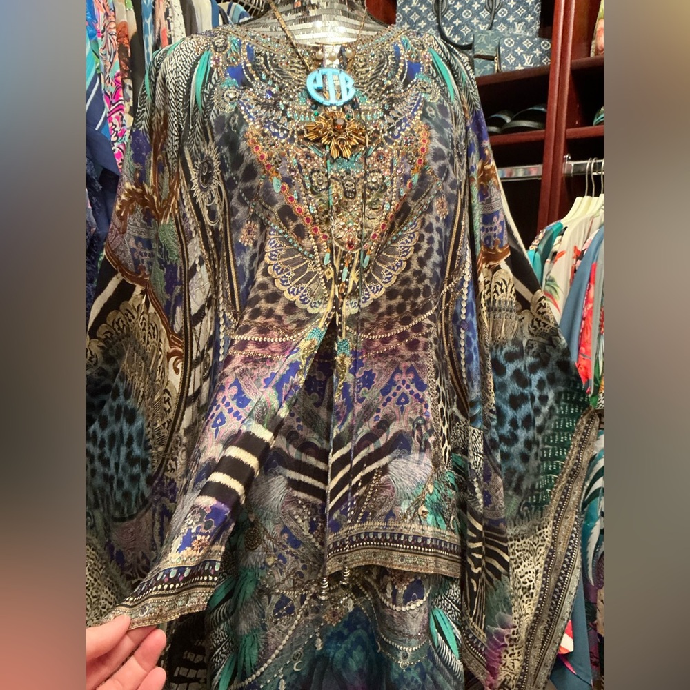 Camilla Mini Dress Caftan -Animal Army